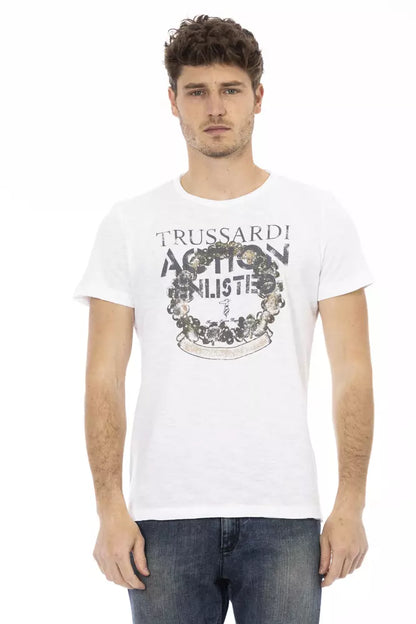 Camiseta de algodón blanca para hombre Trussardi Action