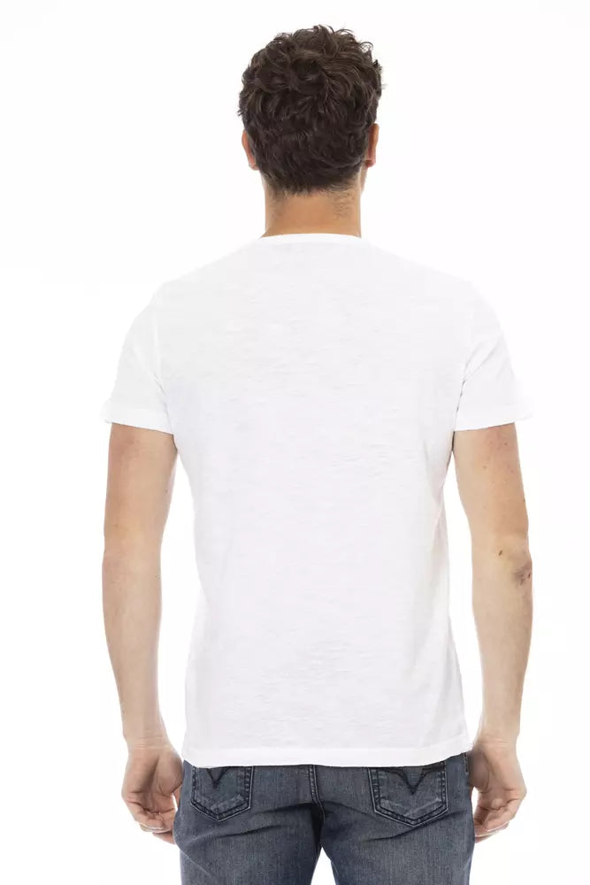 Camiseta de algodón blanca para hombre Trussardi Action
