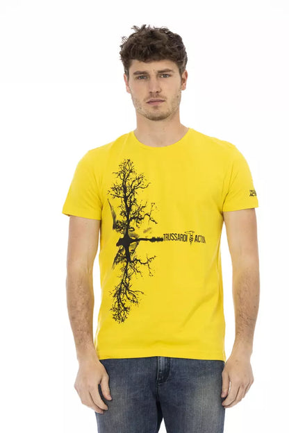 Camiseta de algodón amarilla para hombre Trussardi Action