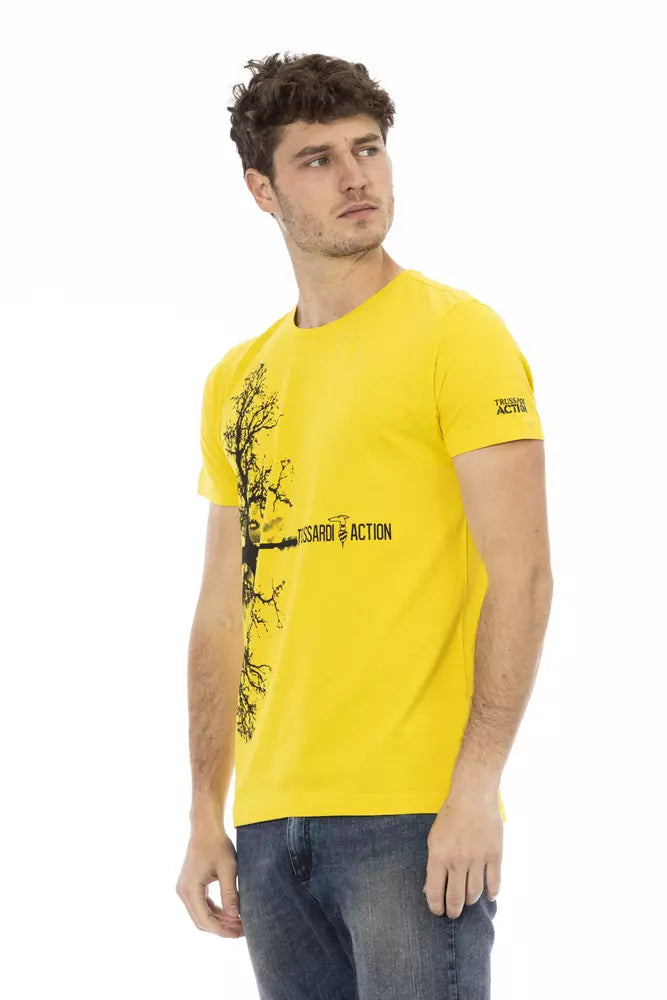 Camiseta de algodón amarilla para hombre Trussardi Action