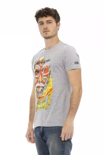 Camiseta de algodón gris Trussardi Action para hombre