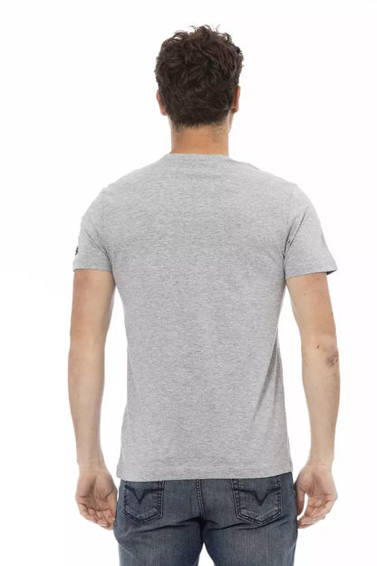 Camiseta de algodón gris Trussardi Action para hombre