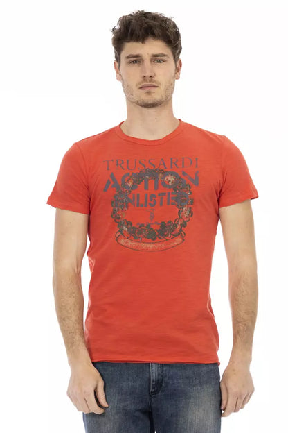 Camiseta de algodón roja Action de Trussardi para hombre