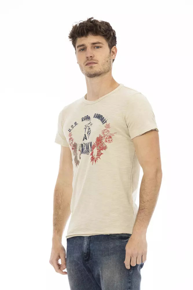 Camiseta de algodón beige para hombre Trussardi Action