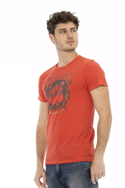 Camiseta de algodón roja Action de Trussardi para hombre