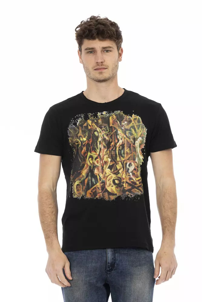 Camiseta de algodón negra para hombre Trussardi Action