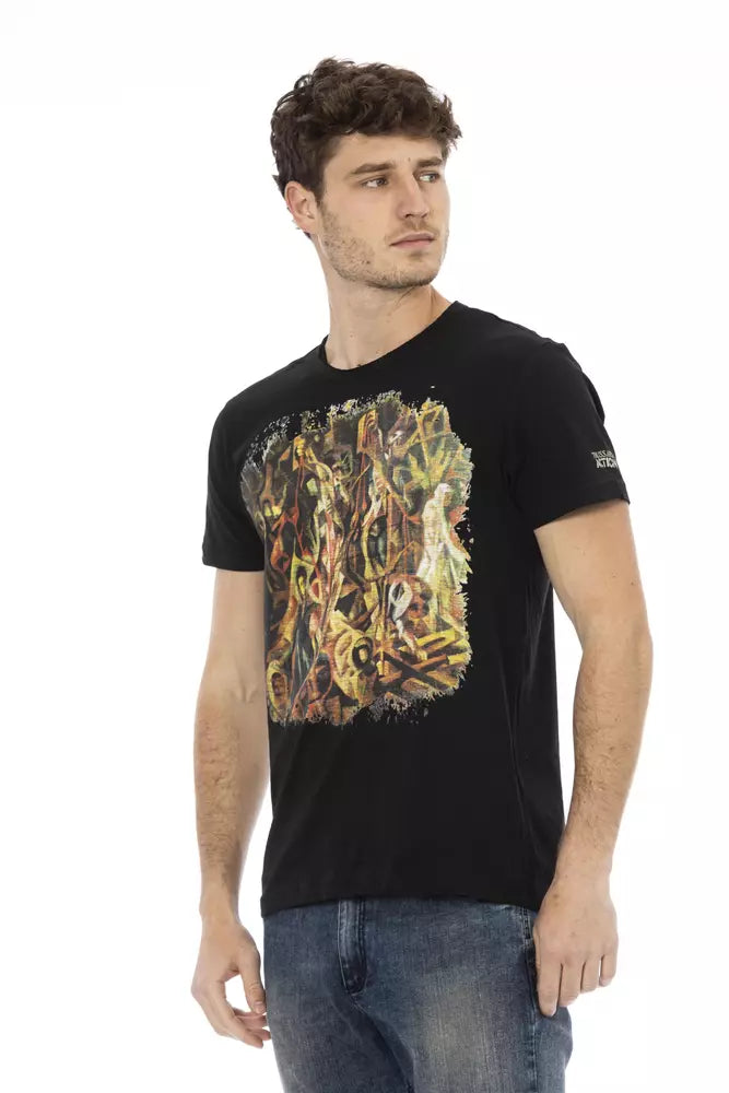 Camiseta de algodón negra para hombre Trussardi Action