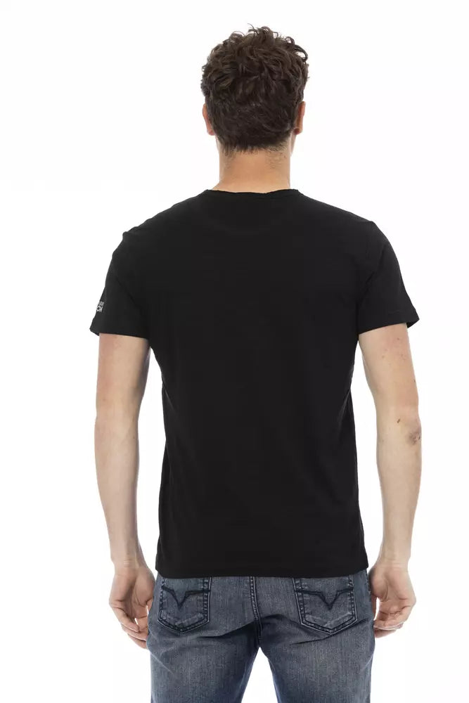 Camiseta de algodón negra para hombre Trussardi Action