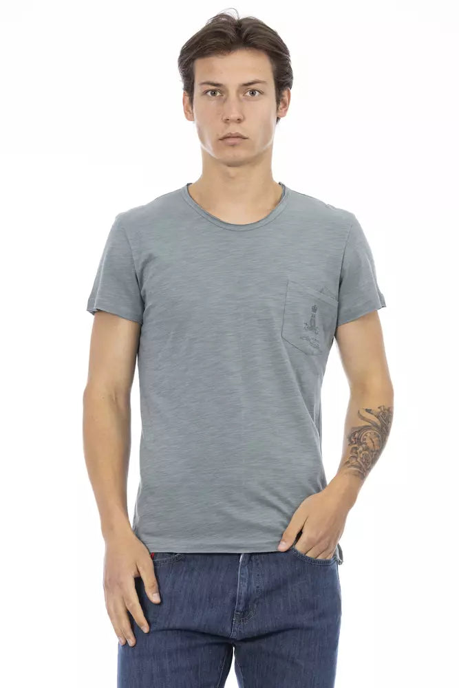 Camiseta de algodón gris Trussardi Action para hombre