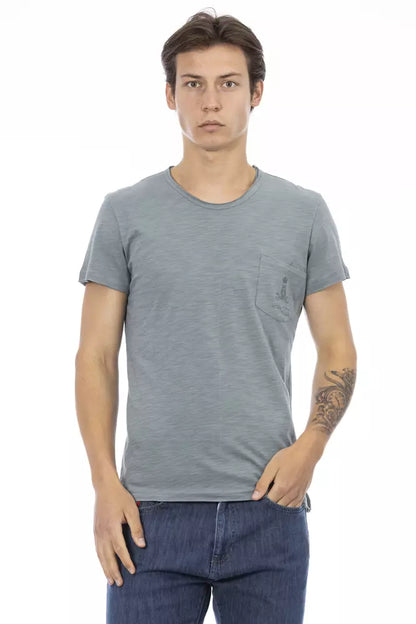 Camiseta de algodón gris Trussardi Action para hombre