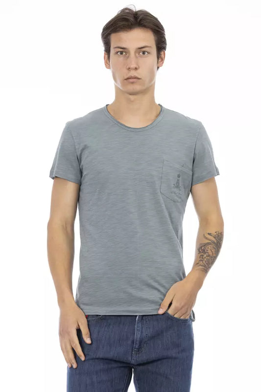 Camiseta de algodón gris Trussardi Action para hombre