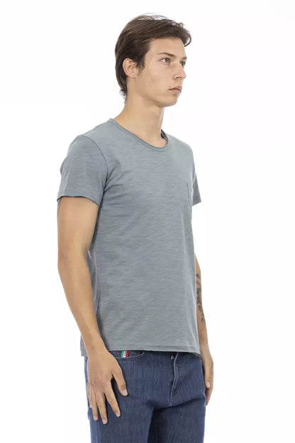 Camiseta de algodón gris Trussardi Action para hombre