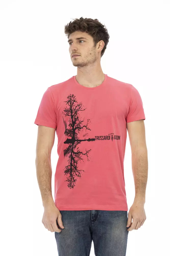 Camiseta de algodón rosa para hombre Trussardi Action