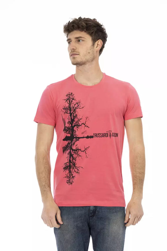 Camiseta de algodón rosa para hombre Trussardi Action