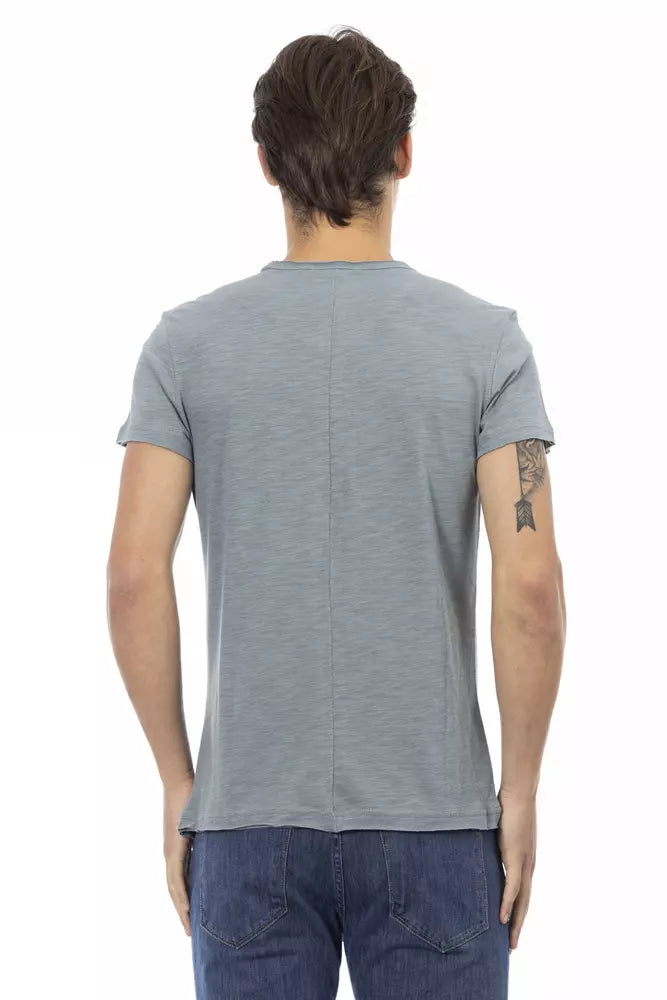 Camiseta de algodón gris Trussardi Action para hombre