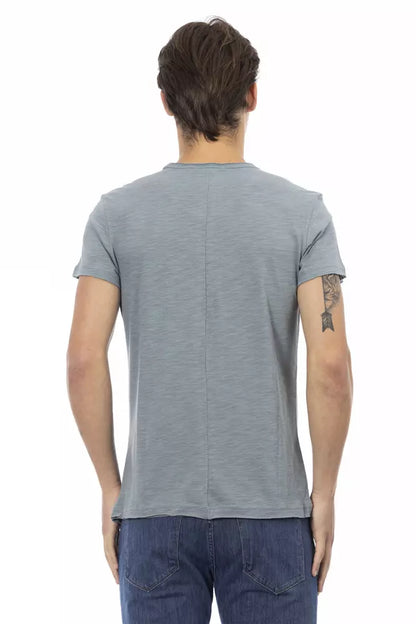 Camiseta de algodón gris Trussardi Action para hombre