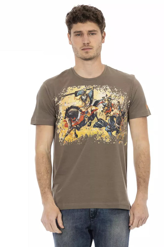 Camiseta de algodón marrón Trussardi Action para hombre