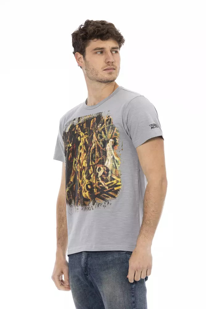 Camiseta de algodón gris Trussardi Action para hombre