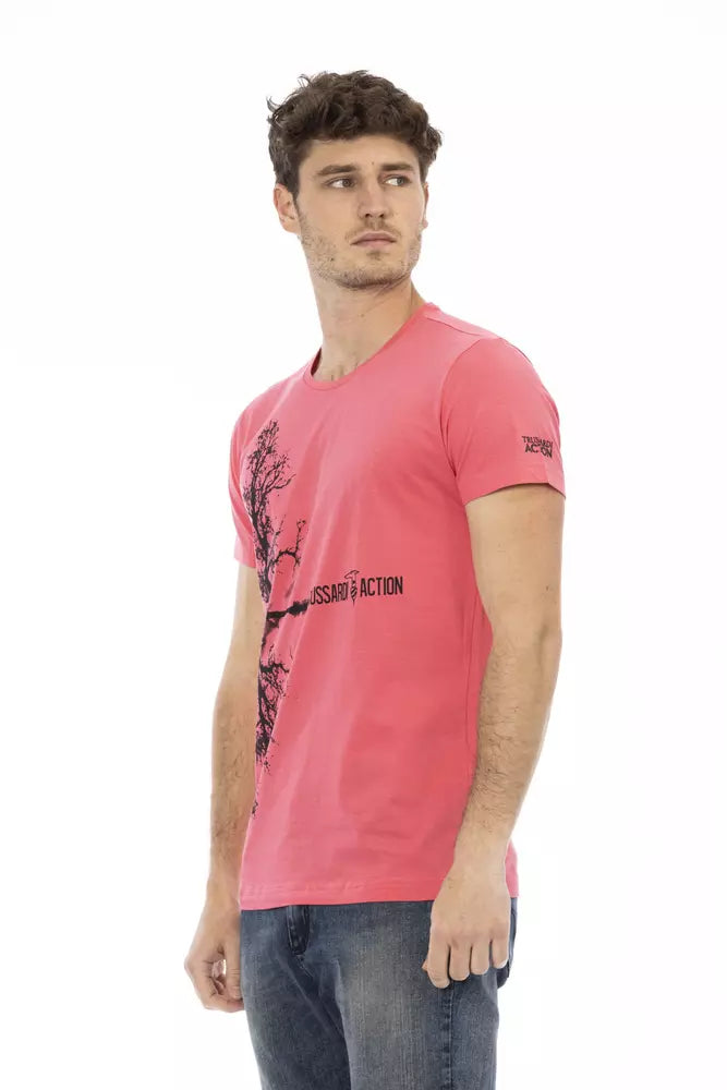 Camiseta de algodón rosa para hombre Trussardi Action
