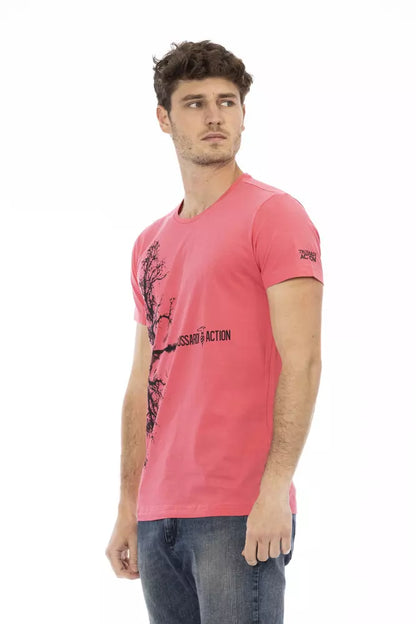 Camiseta de algodón rosa para hombre Trussardi Action