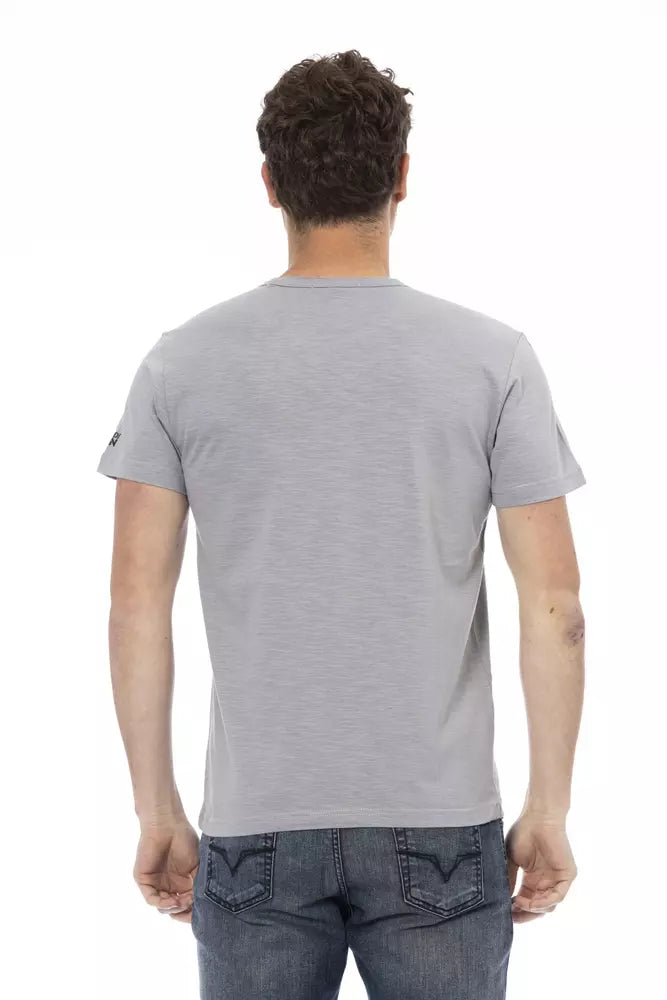 Camiseta de algodón gris Trussardi Action para hombre