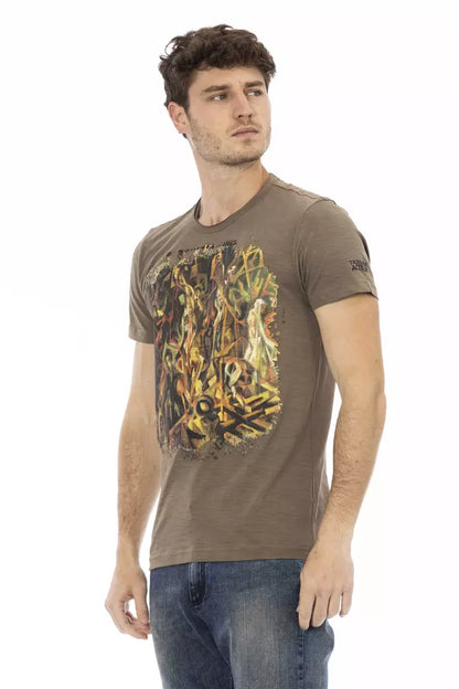 Camiseta de algodón marrón Trussardi Action para hombre