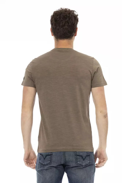 Camiseta de algodón marrón Trussardi Action para hombre