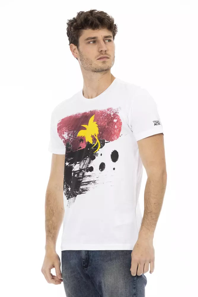 Camiseta de algodón blanca para hombre Trussardi Action