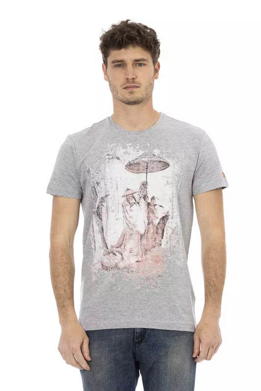 Camiseta de algodón gris Trussardi Action para hombre