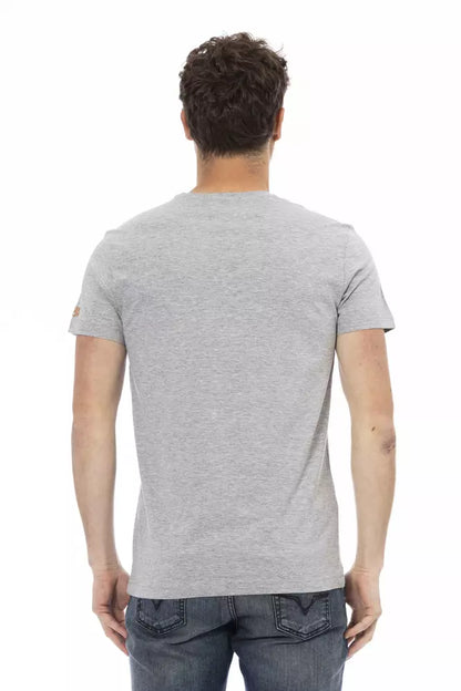 Camiseta de algodón gris Trussardi Action para hombre
