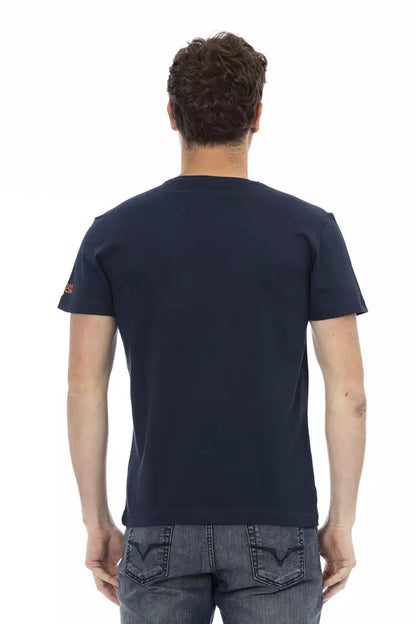 Camiseta de algodón azul Trussardi Action para hombre