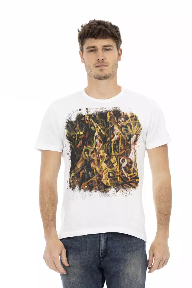 Camiseta de algodón blanca para hombre Trussardi Action