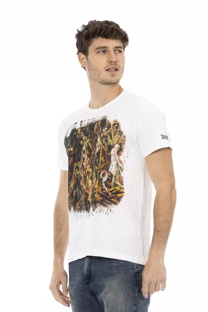 Camiseta de algodón blanca para hombre Trussardi Action