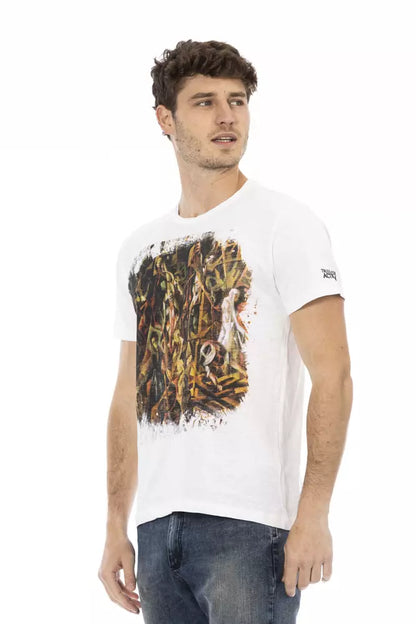 Camiseta de algodón blanca para hombre Trussardi Action