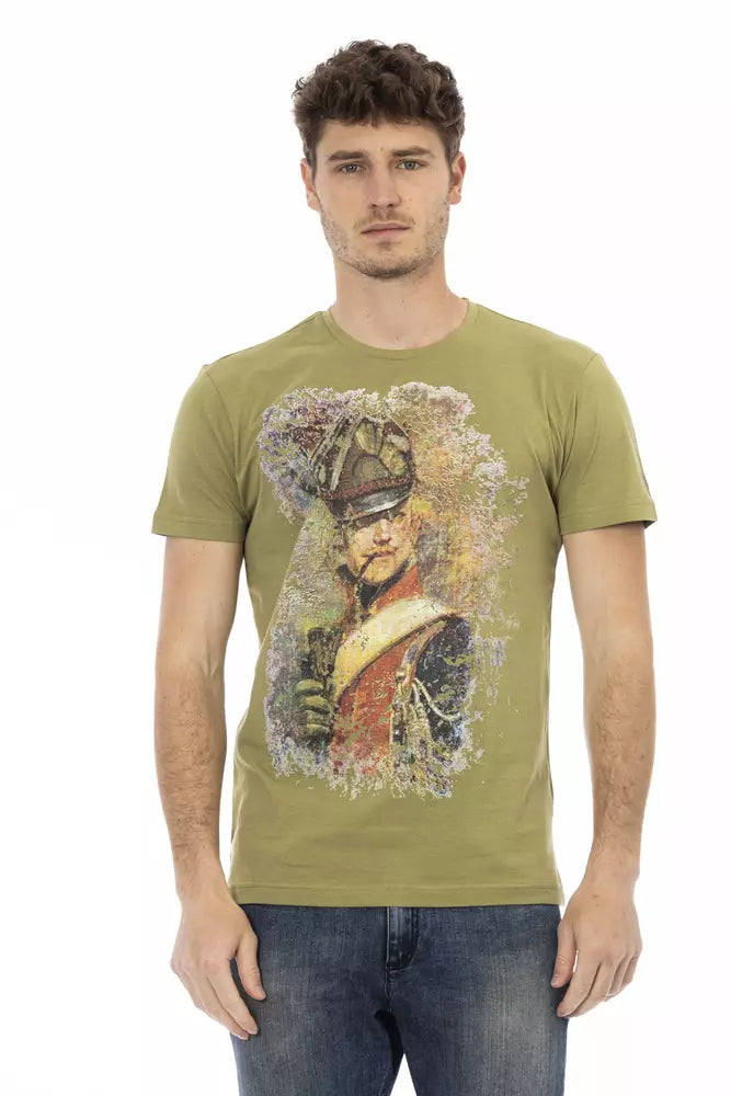 Camiseta de algodón verde Action de Trussardi para hombre