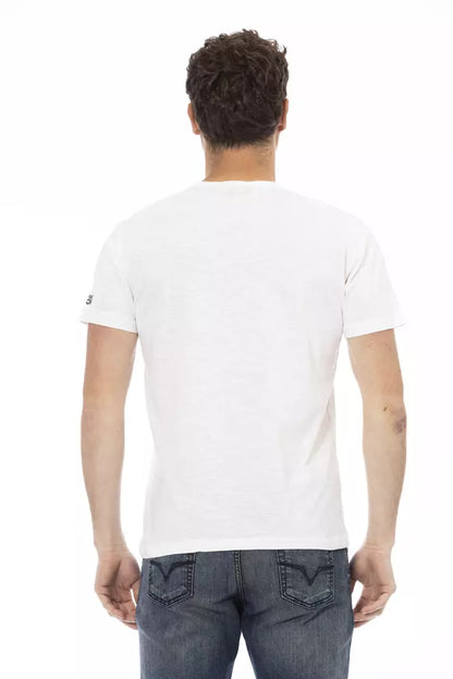 Camiseta de algodón blanca para hombre Trussardi Action
