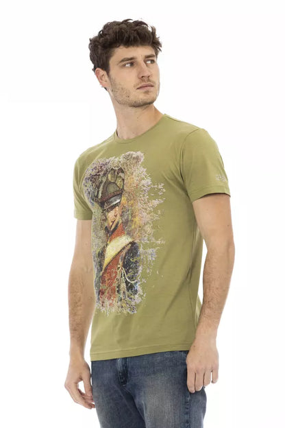 Camiseta de algodón verde Action de Trussardi para hombre