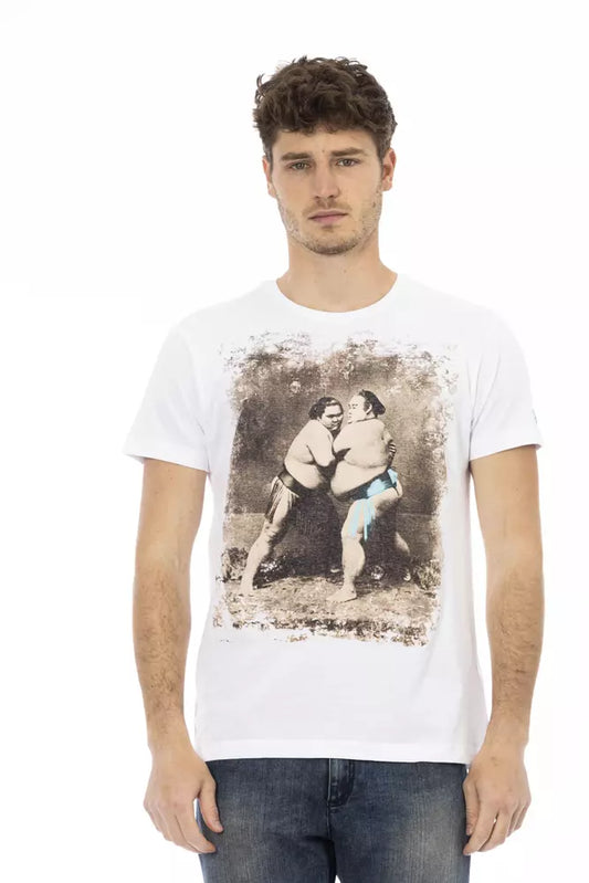 Camiseta de algodón blanca para hombre Trussardi Action