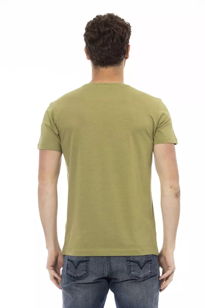 Camiseta de algodón verde Action de Trussardi para hombre