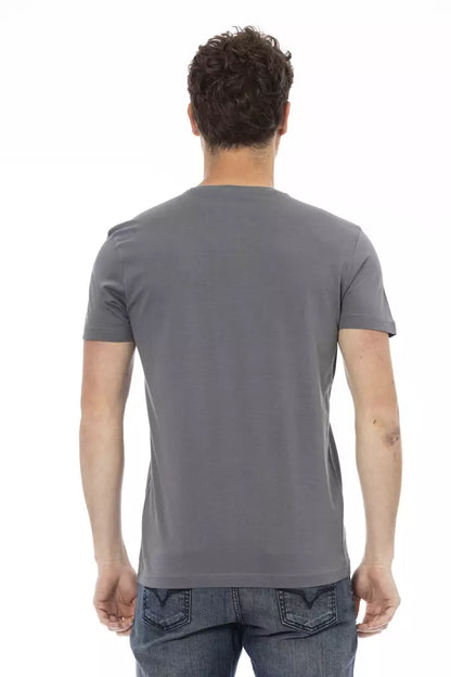 Camiseta de algodón gris Trussardi Action para hombre