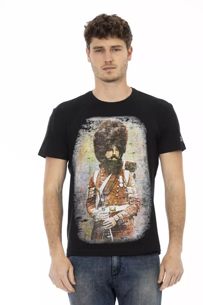 Camiseta de algodón negra para hombre Trussardi Action