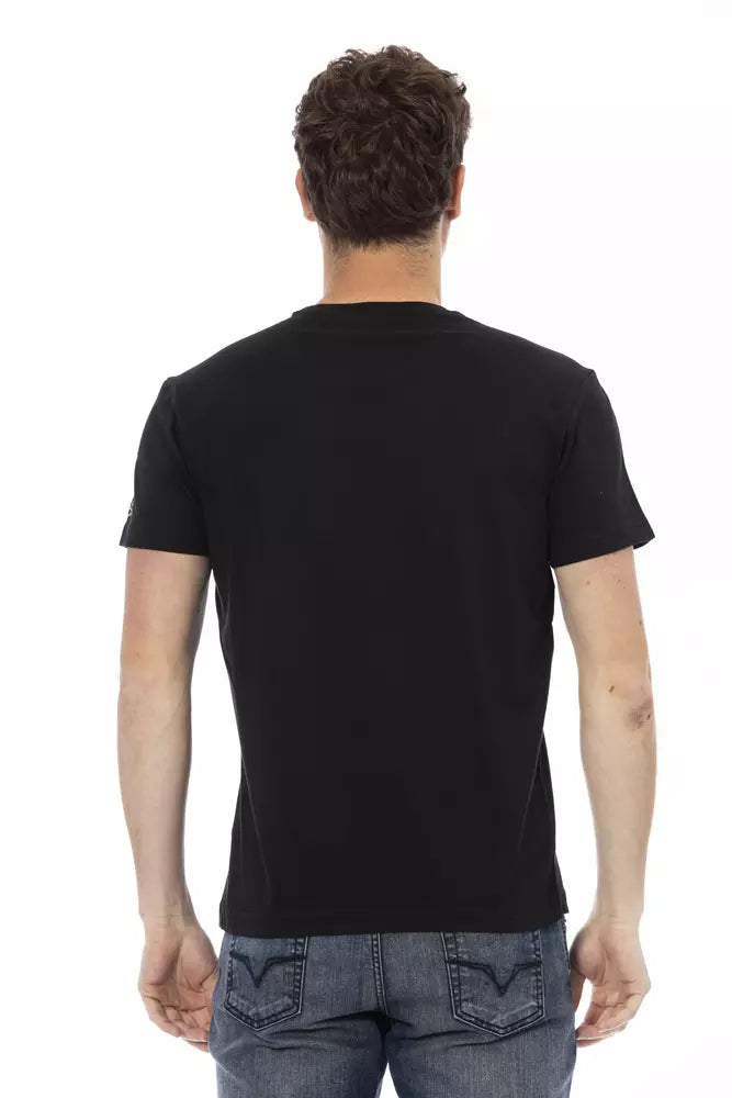 Camiseta de algodón negra para hombre Trussardi Action