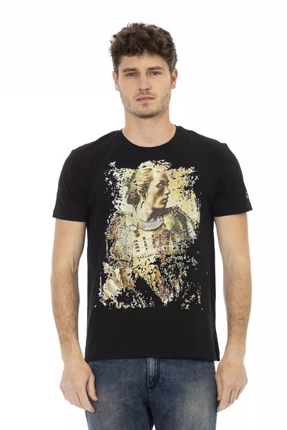 Camiseta de algodón negra para hombre Trussardi Action