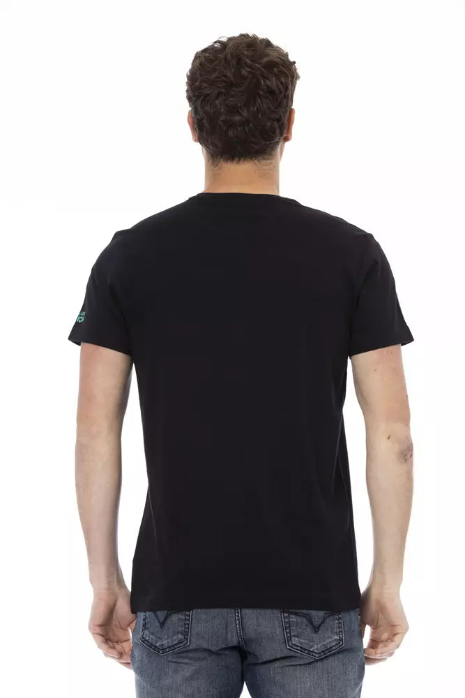 Camiseta de algodón negra para hombre Trussardi Action