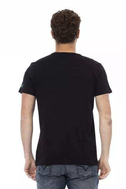 Camiseta de algodón negra para hombre Trussardi Action