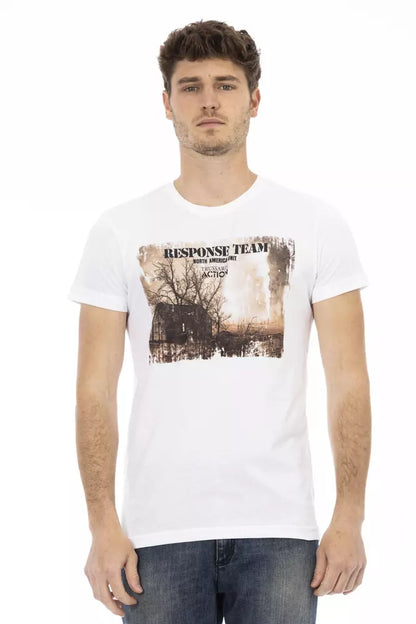Camiseta de algodón blanca para hombre Trussardi Action