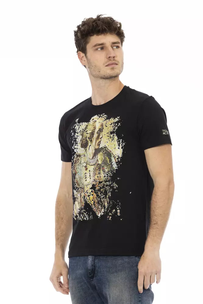 Camiseta de algodón negra para hombre Trussardi Action