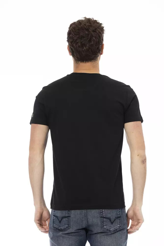 Camiseta de algodón negra para hombre Trussardi Action