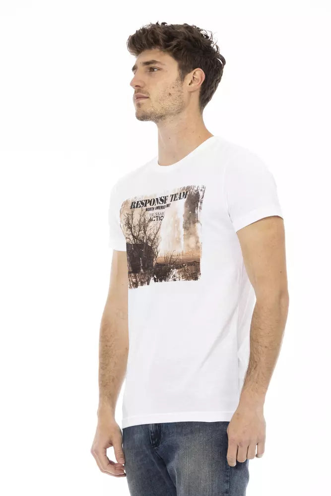Camiseta de algodón blanca para hombre Trussardi Action