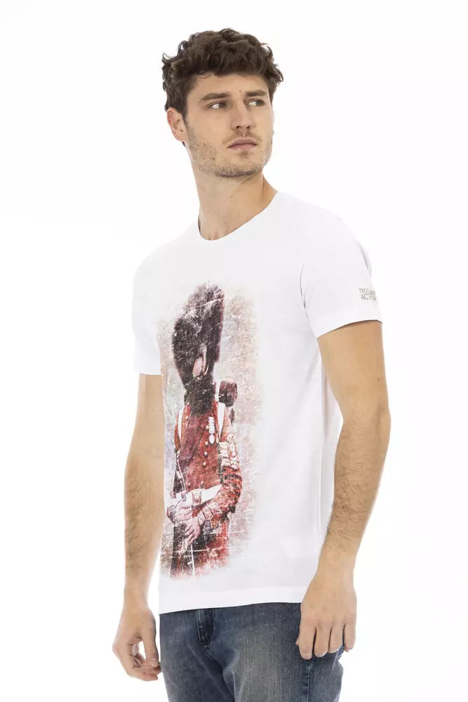 Camiseta de algodón blanca para hombre Trussardi Action